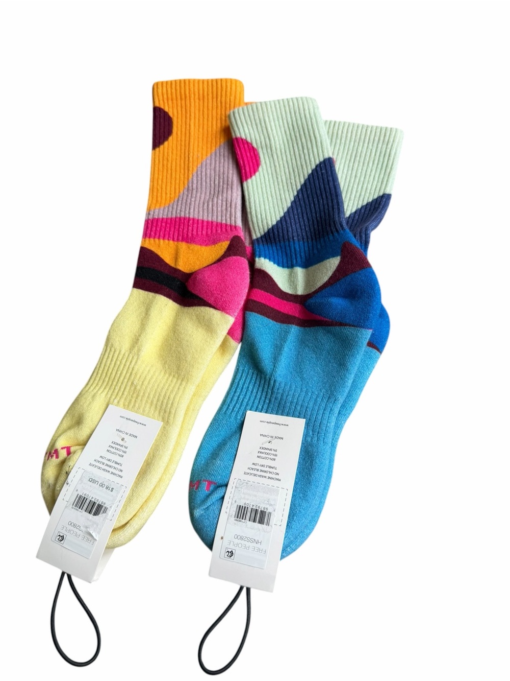 New! 2 Pair FP Movement by Free People Sedona Colorblock Crew Socks